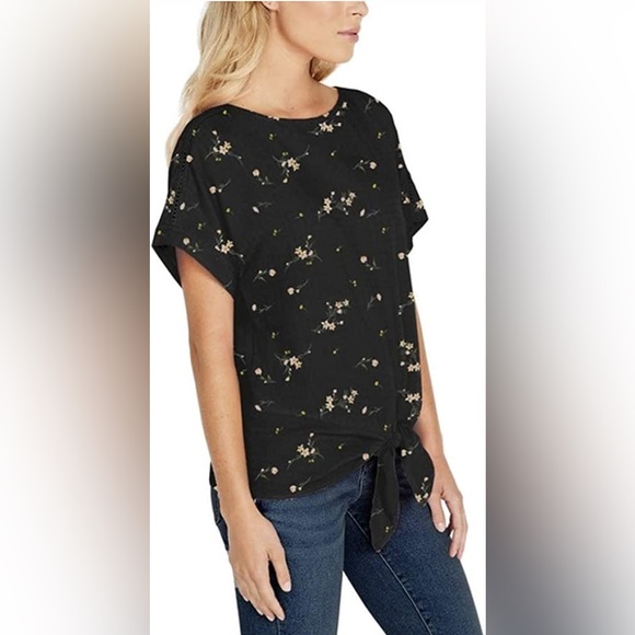 Buffalo David Bitton Tie-Front Black Blouse - Picture 4 of 6